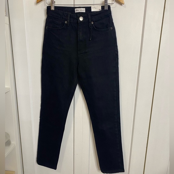 Zara | Black Denim Jeans - Hig Rise Slim - US2 W 26inches - NWTs - Picture 1 of 4